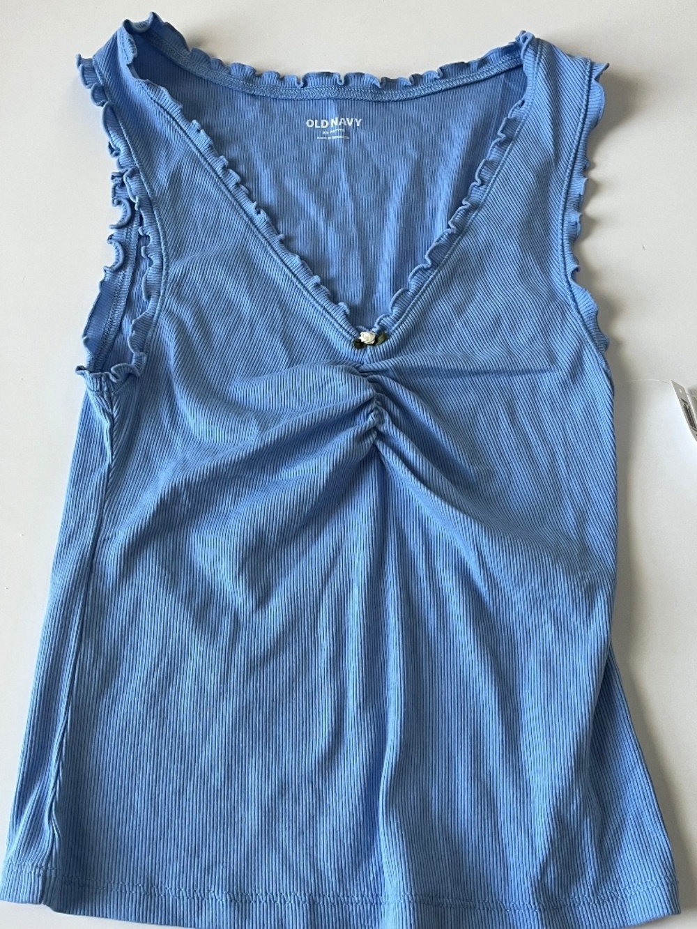 Old Navy ruffle trim and rosette tank top ! NEW! Never worn! Adorable!